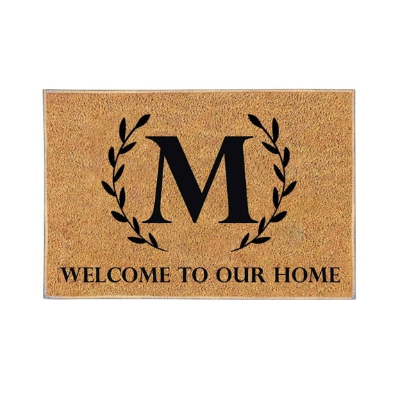 HJQEQVD 15*23 Inch Door Mat Outdoor Entrance Entryway Front Porch Rugs Anti Bottom Floor Indoor Outdoor Carpet for Farmhouse Patio Home Decor Large Door Mat Outside Entrance With Initial