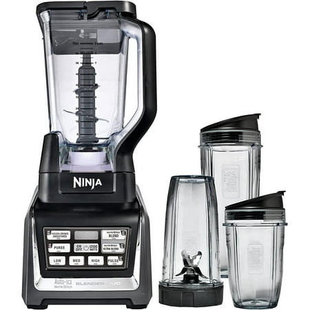 

Nutri Ninja BL642 Personal and Countertop Blender with 1200-Watt Auto-iQ Base 72-Ounce Pitcher and 18 24 and 32-Ounce Cups with Spout Lids