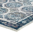 thumbnail image 3 of Entourage Odile Distressed Floral Moroccan Trellis 5x8 Area Rug Ivory and Blue, 3 of 7