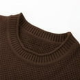 thumbnail image 7 of UVEASISHA Waffle Knit Sweater for Men Long Sleeve Crewneck Knitted Shirt Solid Color Casual Pullover Sweaters Fall Fashion Streetwear Shirts Coffee L, 7 of 7