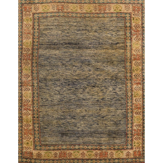 Ahgly Company Indoor Rectangle Abstract Dark Sienna Brown Abstract Area Rugs, 8' x 10'