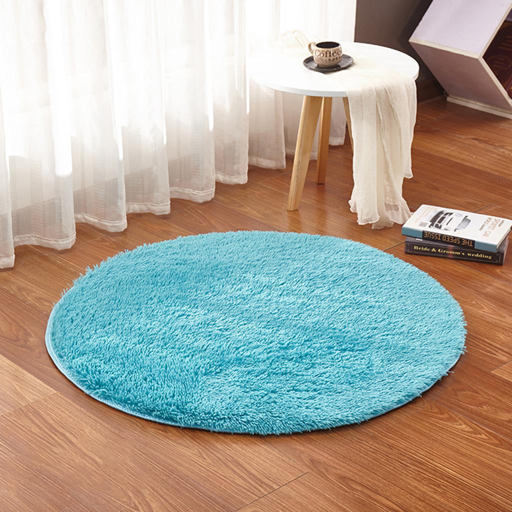 30cm Round Fluffy Rug Anti-Skid Shaggy Room Home Bedroom Carpet Floor Mat 