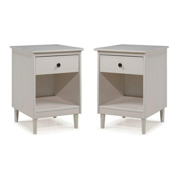 Wright Mid Century White Nightstands by Bellamy Studios, Set of 2 