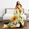 thumbnail image 5 of Kll Fleece Blanket Plush Throw Blanket Sunflowers And Butterflies,Soft Fuzzy Cozy Flannel Blanket For Couch Sofa Bed.(40"X30"), 5 of 9