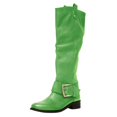 thumbnail image 3 of Bottes de Mode pour Femmes 2021 Hauteur Genou Talons Épais Chaussures en Cuir, 3 of 4