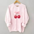 thumbnail image 6 of YUGYXL Womens Oversized Sweatshirts Casual Crewneck Long Sleeve Shirts Bow Cherry Printed Outfits Fall Comfy Clothes Pink M, 6 of 7