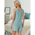 thumbnail image 4 of DARING DIVA Cotton Loungewear Tank Shorts Casual 2 Pieces Pajamas Set S Blue, 4 of 7