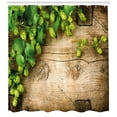 thumbnail image 3 of Ambesonne Plant Shower Curtain, Hop Twigs on Wood, 69"Wx75"L, Avocado Green Brown, 3 of 3