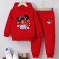 thumbnail image 2 of HCNTES Girls Clothes Toddler Outfits for Girls 2T 3T 4T 5T 6T Child Long Sleeve Cute Cartoon Girl Print Hoodie Tops Elastic Pants Two Piece Set Children Fall Winter Autumn Clothes, 2 of 4