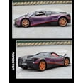 thumbnail image 1 of 1:32 Pagani Huayra BC Alloy Sports Car Model Diecast Metal Racing Car Vehicle Model Simulation Sound and Light Children Toy Gift Purple, 1 of 6