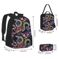 thumbnail image 2 of Easygdp Snake And Flower Mochila para Niños y Niñas con Set de Caja de Almuerzo y Estuche para Lápices 3 en 1, Mochila Escolar Estampada para Adolescentes, 2 of 7