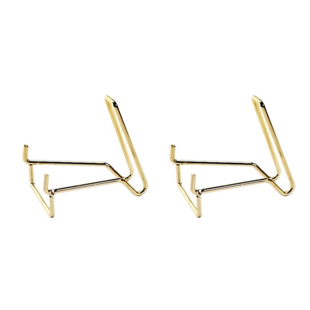 Maytalsory Stylish Iron Ores Stone Display Stand Desktop Rock Holder Base Home Office Decor Golden L 2Set