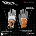 thumbnail image 3 of Zero Friction Xtreme Glove (LEFT, Orange/Grey/White) UNIVERSAL FIT Golf NEW, 3 of 3