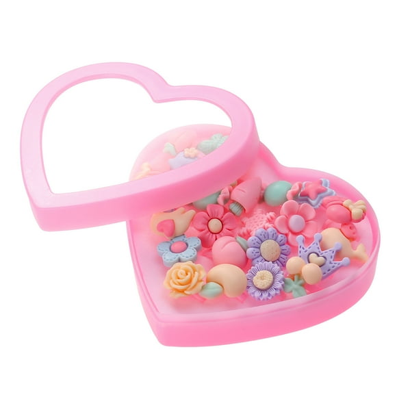Shisuyan 24 Pcs Bague Enfant Belle Fleur Colorée Ensemble Cadeau avec Boîte en Forme de Cœur pour Fille Enfant