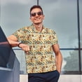 thumbnail image 4 of Balery 70s Hippie Style Camisa Polo de Hombre con Estampado, de Manga Corta y Tejido Medio, Camisa Tipo Golf Polo-4X-Large, 4 of 6