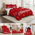 thumbnail image 6 of Twin XL Quilt Set 68''x98'', USA Independence Day Lightweight Summer Bedspread Coverlet Set with 2 Pillow Shams, Red Fireworks Stars Breathable All Season Quilt Bedding for Dorm/Guest Room, 6 of 9