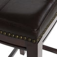 thumbnail image 5 of Linon Cessford 26.5" Backless Counter Stool, Dark Brown with Brown Faux Leather, Includes 2 Stools, 5 of 5