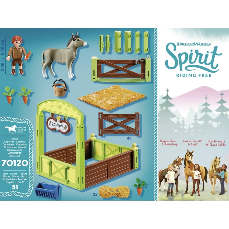 PLAYMOBIL Spirit Riding Adventure Playset Snips Senor Carrots with Stable for Kids Walmart