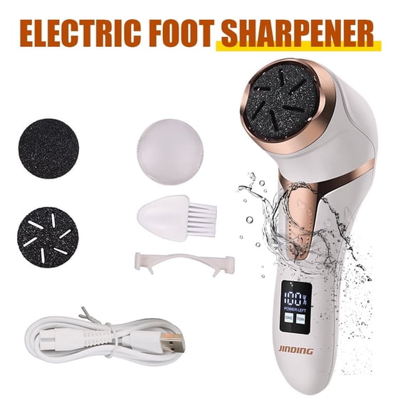 Electric Foot File, Rechargeable Callus Remover Pedicure Tools for Feet Hard Skin Remover Electronic Callus Shaver Kit for Cracked Heels and Dead Skin 3 Professional Electronic Feet Care Grind Head