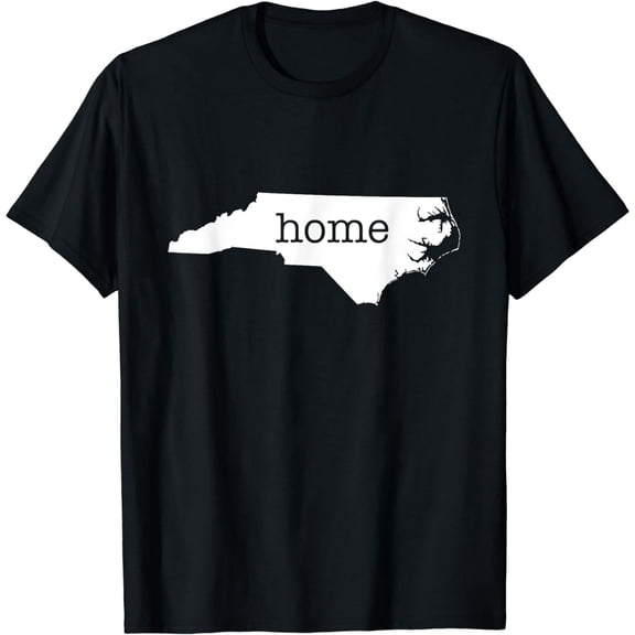 North Carolina State Outline Home Map Unisex Short Sleeve Graphic Casual Tee Shirt
