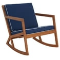thumbnail image 3 of SAFAVIEH Vernon Outdoor Patio Rocking Chair, Natural/Navy, 3 of 10