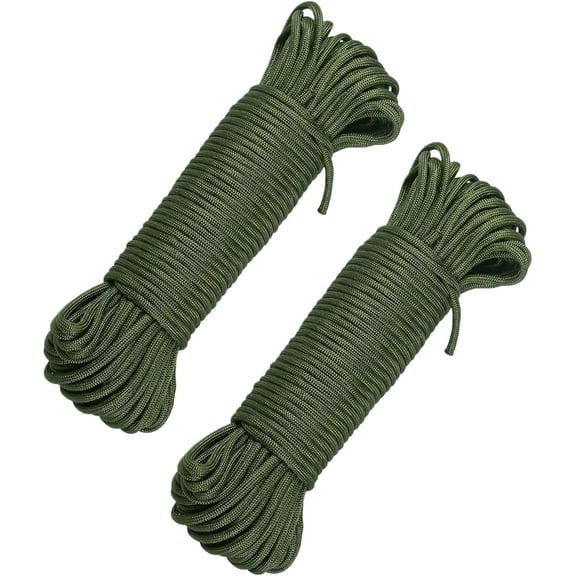 Braided Nylon Rope Heavy Duty : 98ft Climbing Rope Outdoor,1/5 Inch Solid Braided,Durable Clothesline Rope - Essential Tool at Home,Cord for Climbing,Camping,Hiking Use