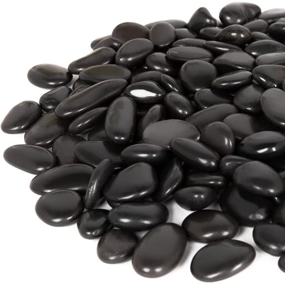 Gaspro 30lbs Black River Rocks, 1 to 2 Inch Decorative Polished Pebbles for Plants, Succulents, Landscaping, Garden, Vase Filler and More