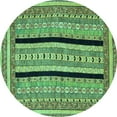 thumbnail image 1 of Ahgly Company Indoor Round Abstract Turquoise Blue Modern Area Rugs, 4' Round, 1 of 4