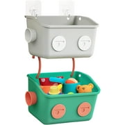 Bath Toy Storage Organizer Basket, 3 Pack Cute Robot Bathtub Shower Toy Organizer, Wall Mounted Hanging Bath Toy Holder with Hooks, for Tub Laundry