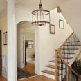 thumbnail image 4 of LNC 6-Light Antique Rust Bronze Electric Farmhouse Drum Chandelier, 4 of 13