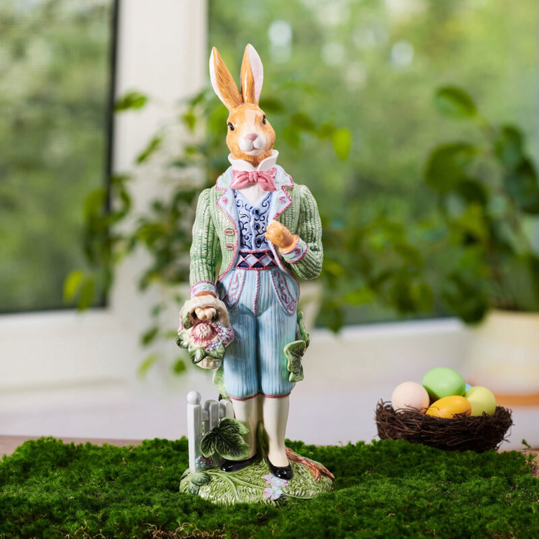 Fitz and Floyd Jardin Rabbit Male Earthenware Decorative Figurine