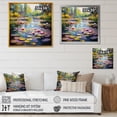 thumbnail image 4 of Designart "Monet's Reflections Blue-Green Lake Impressions IV" Cottage Framed Wall Art Decor - Farmhouse Pink Lake Bedroom Framed Canvas Wall Art, 4 of 6