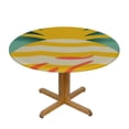 thumbnail image 3 of JEUXUS Round Fitted Table cover with Elastic Edged, Hello Pineapple Round Table Cover Wipeable Waterproof Table Cloth for Kitchen Dining Table Party Picnic, 3 of 7
