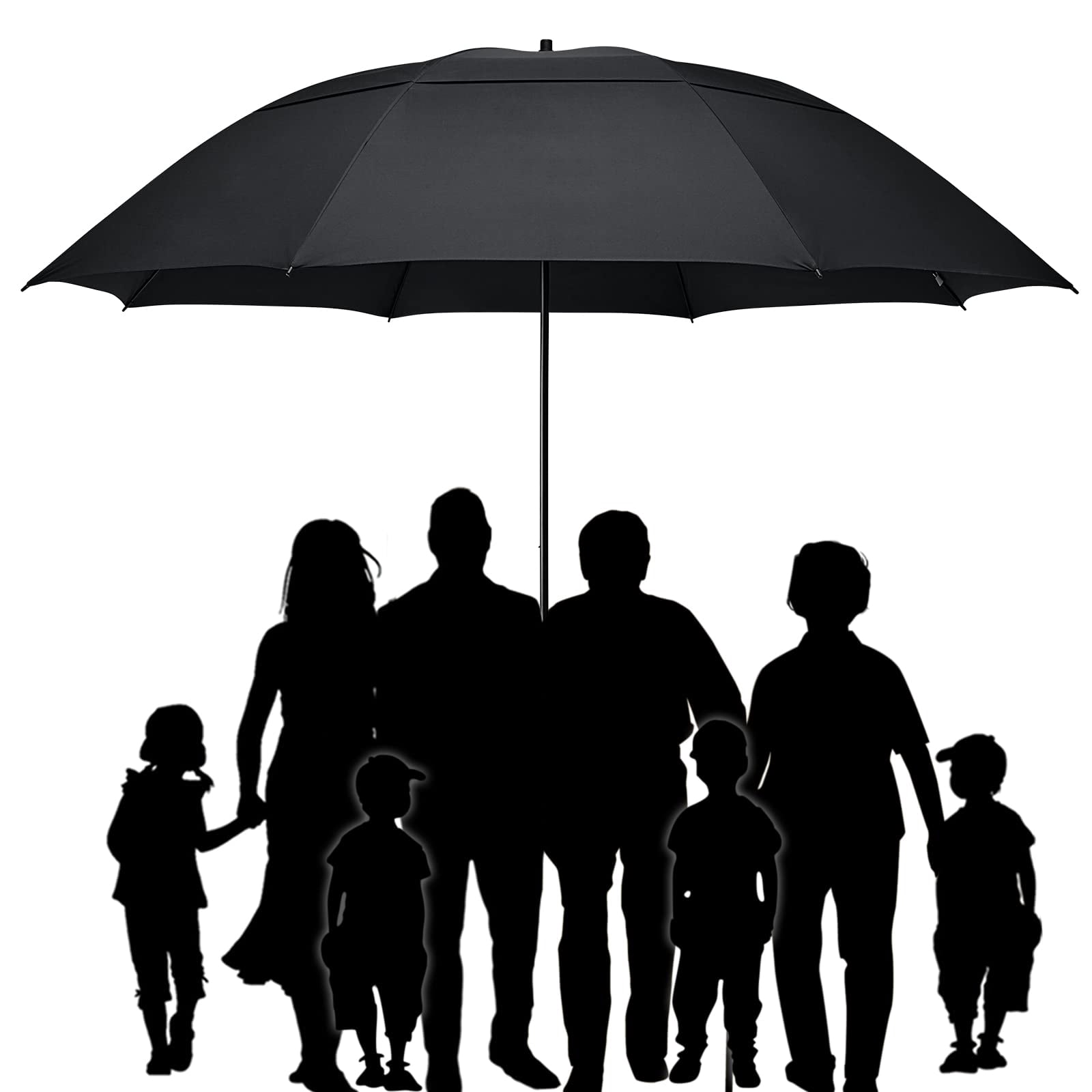 G4Free 80 Inch Huge Large Oversize Golf Umbrella Double Canopy Vented Windproof Stick Umbrellas, 6.6 Ft Heavy Duty for Outdoor Doorman Family