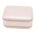 thumbnail image 1 of Jewelry Case Double Layer Portable Pink Necklace Hook Design Convenient Handle Travel Jewelry Box, 1 of 7
