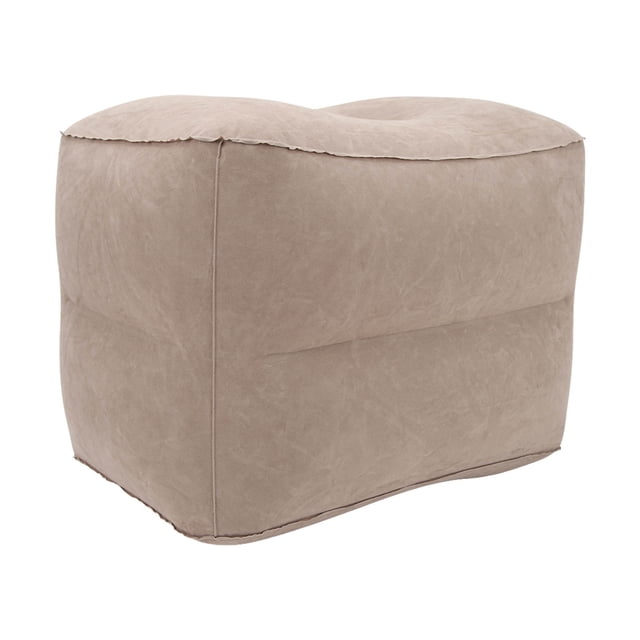 Almohada Inflable Para Los Pies, Reposapiés Para Avión Cojín Para Pies De Viaje Portátil Lavable PVC Floquillo Ligero Para Oficina Hogar Coche Avión Viaje Con Válvula De Aire