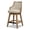 Taupe Beige Textured Weave, variant on Bahama 26" Cane Rattan High-Back Swivel Counter Stool with Recessed Arms Two-Tone Neutral Gray Polyester Wool Blend