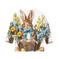 thumbnail image 3 of Jinhomg Kids Easter T Shirt Boys Girls Funny Bunny Rabbit Holiday Shirts Casual 3/4 Sleeve Cute Easter Graphic Tops for Child Multicolor 11 Years, 3 of 5