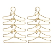LOLIPPYY 40pcs Miniature Doll Clothes Hangers Gold Alloy 1.57 Inch Ideal for Doll Closet Accessories and Storage for 18 Inch Dolls