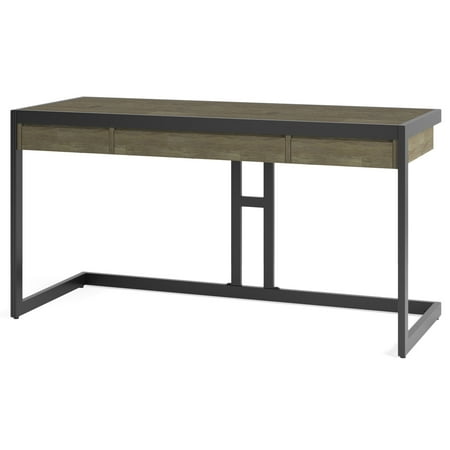 Simpli Home - Erina Rectangular Modern Industrial Solid Acacia Wood 2-Drawer Table - Distressed Grey
