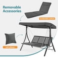 thumbnail image 5 of MCombo 3-Seat Heavy Duty Reclining Porch Swing Chair with Legrest, 680 lb Capacity, Cushions and Pillows, Gray, 5 of 11