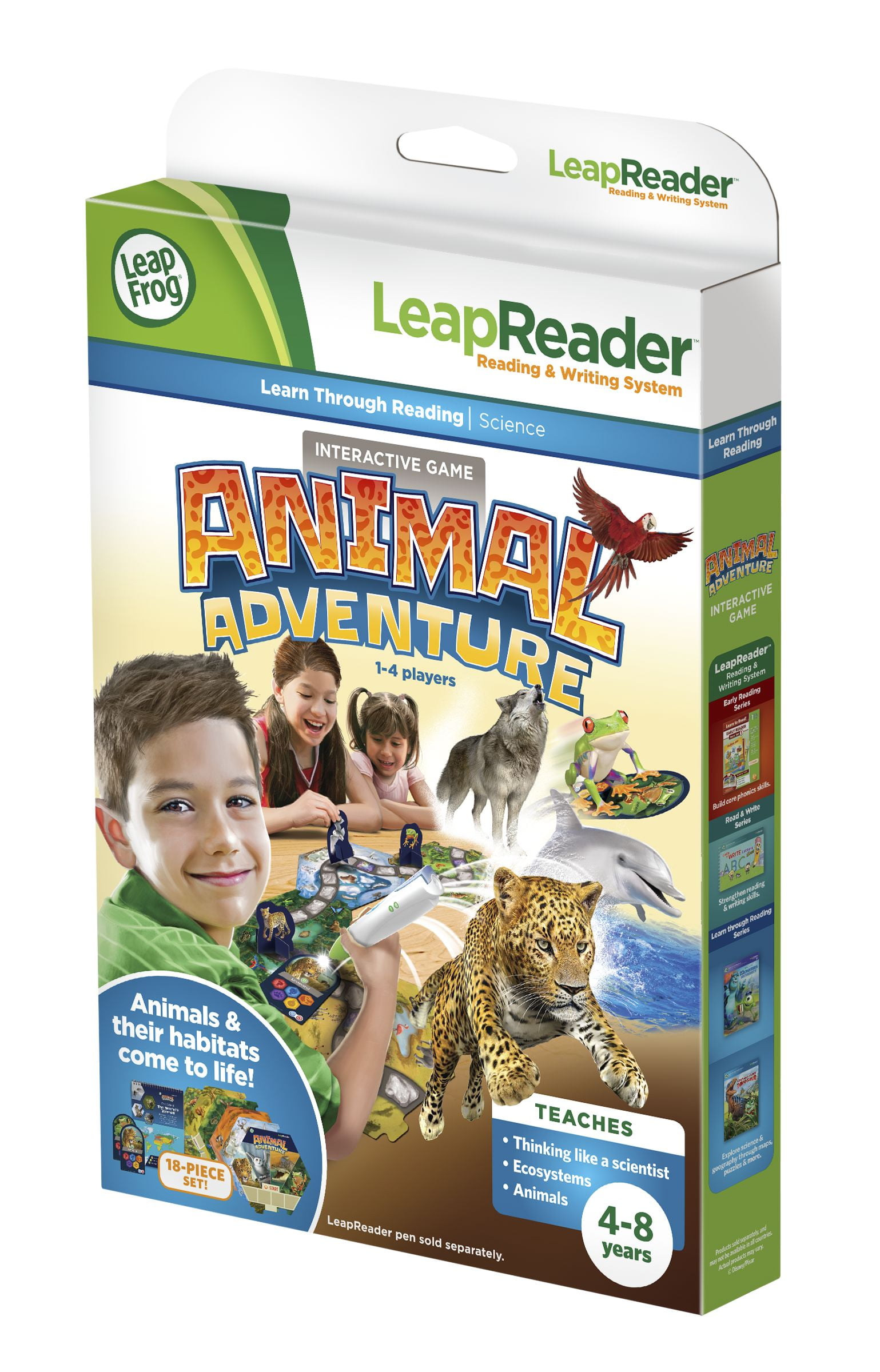 Leap Frog Leap Reader Animal Adventure Interactive Board Game 1-4 Players New 