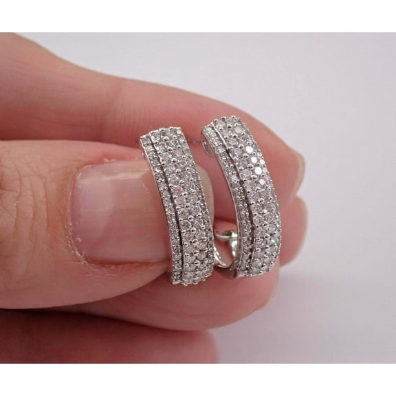 2Ct Lab Created Round Diamond Leverback Hoop Earrings 14K White Gold Finish