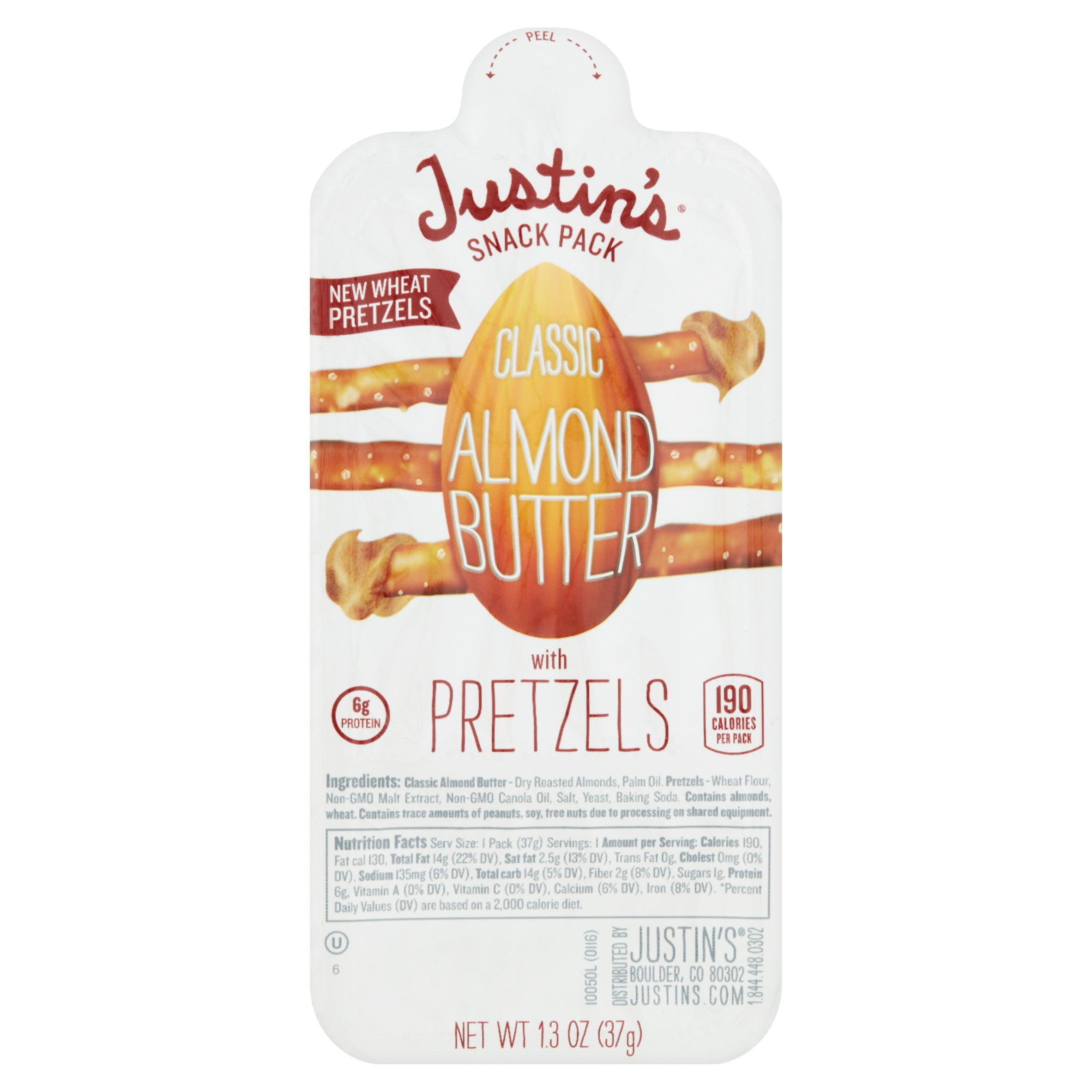 Justin's Snack Pack Classic Almond Butter With Pretzels, 1.3 oz by Justin's®
