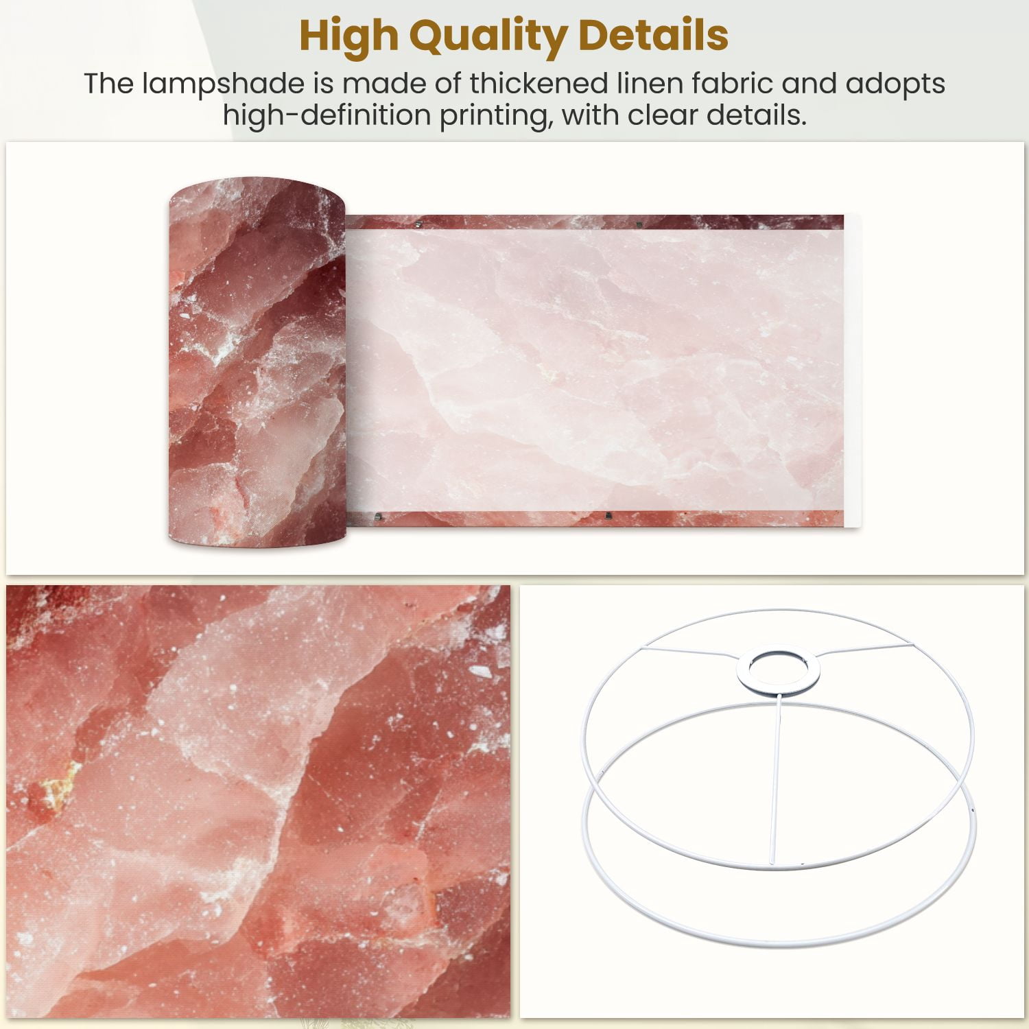 Lampshades 2 Pack Himalayan pink salt rock from whole solid crystal block 13"x13"x10" Light Shade for Table Lamps Floor Lamp Shades Lampshade Replacement Easy Assembly