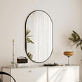 thumbnail image 2 of Mirrasia 30" x 17" Oval Bathroom Wall Mirror with Metal Frame Wall Mounted, Black, 2 of 5