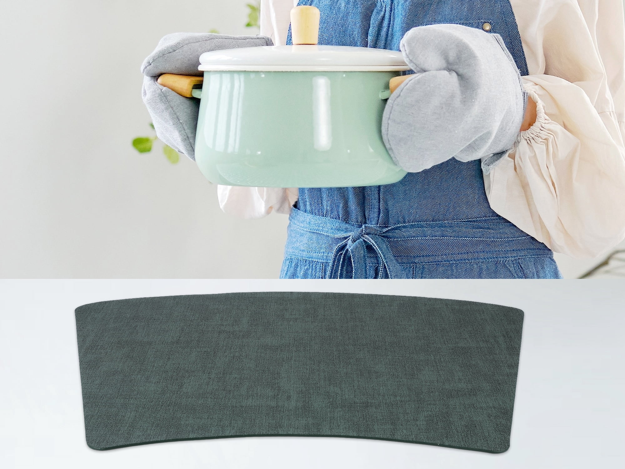 Unique Bargains Placemats for Dining Table Decor Heat Resistant Placemats 6pcs Dark Green