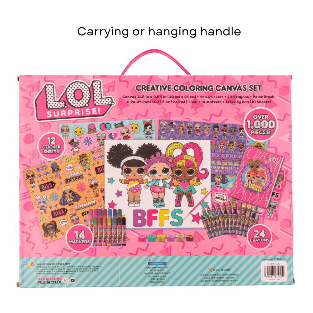 LOL Surprise Dolls Girls Art Kit Stickers Markers and Crayons 150 Piece Set