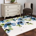 thumbnail image 3 of Blue Green Spring Floral Area Rugs 3'x5', Washable Small Throw Rugs for Living Room Bedroom, Weeping Botanical Summer Indoor Outdoor Rug Non-Slip Low Pile Carpet Runner Reversible Floor Mats, 3 of 8