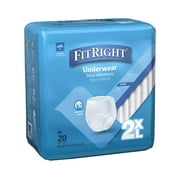FitRight Adult Incontinence Underwear, Heavy Absorbency, 2XL, 68"-80", 20 Ct